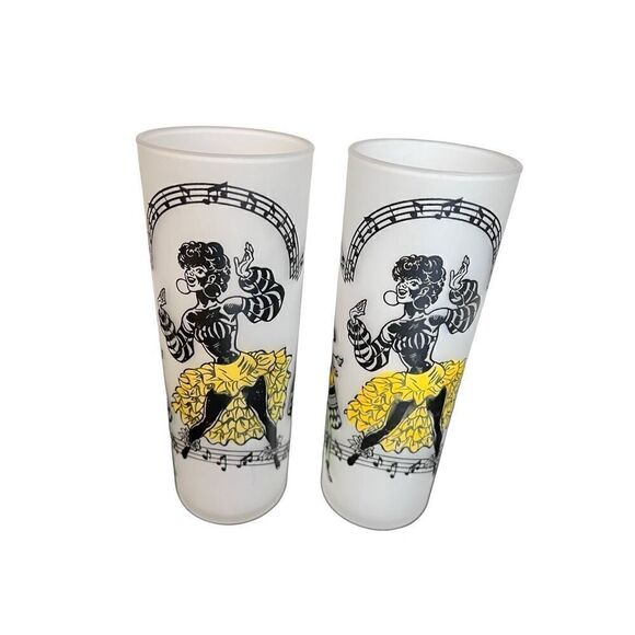 MCM Vintage 1940s-1950s CALYPSO~6pc/13oz~COLLINS GLASSES~BAR~TUMBLERS~CARIBBEAN - Picture 6 of 9